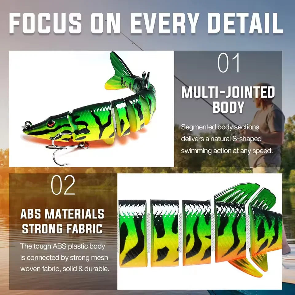 Rooblinos Fishing Lures for Bass Trout Multi Jointed Swimbaits Slow