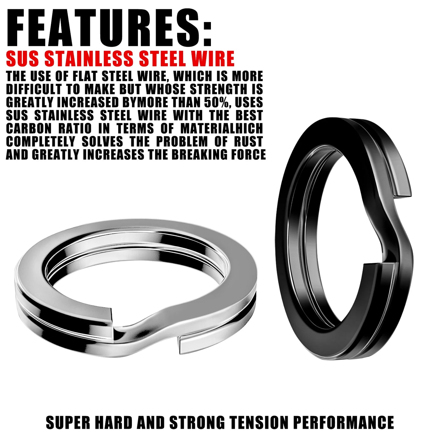 100pcs Fishing Split Rings Stainless Steel 3.5-12MM High Quality