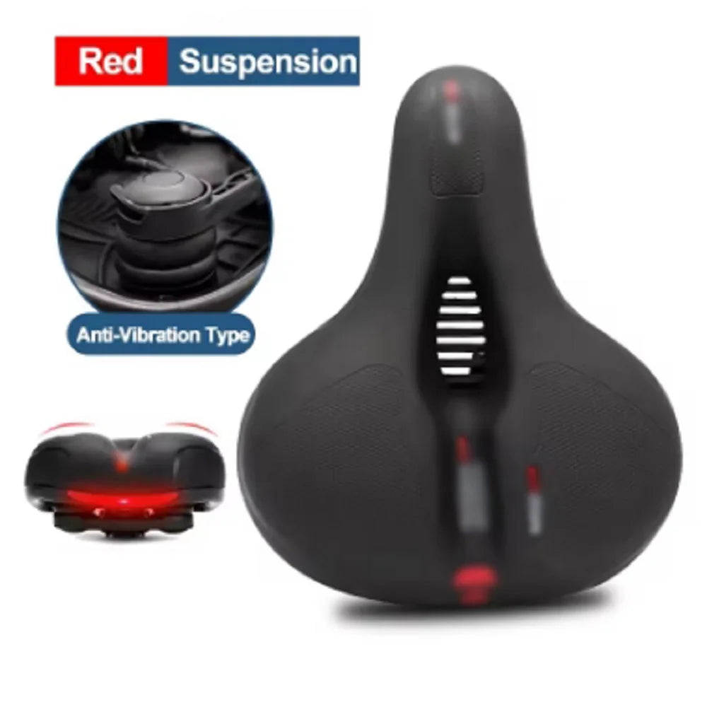 Reflective Shock Absorbing Hollow Bike Saddle MTB Bicycle Seat