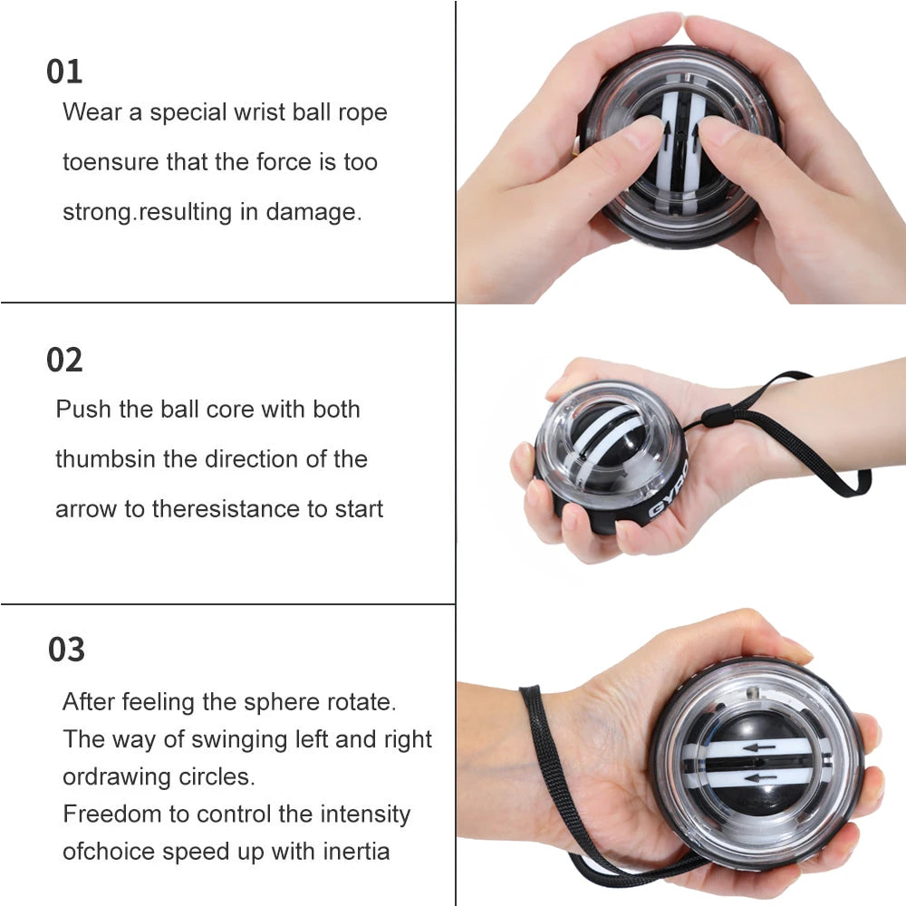 Self-Starting Wrist Gyro Ball Power Trainer Ball Wrist Strengthening