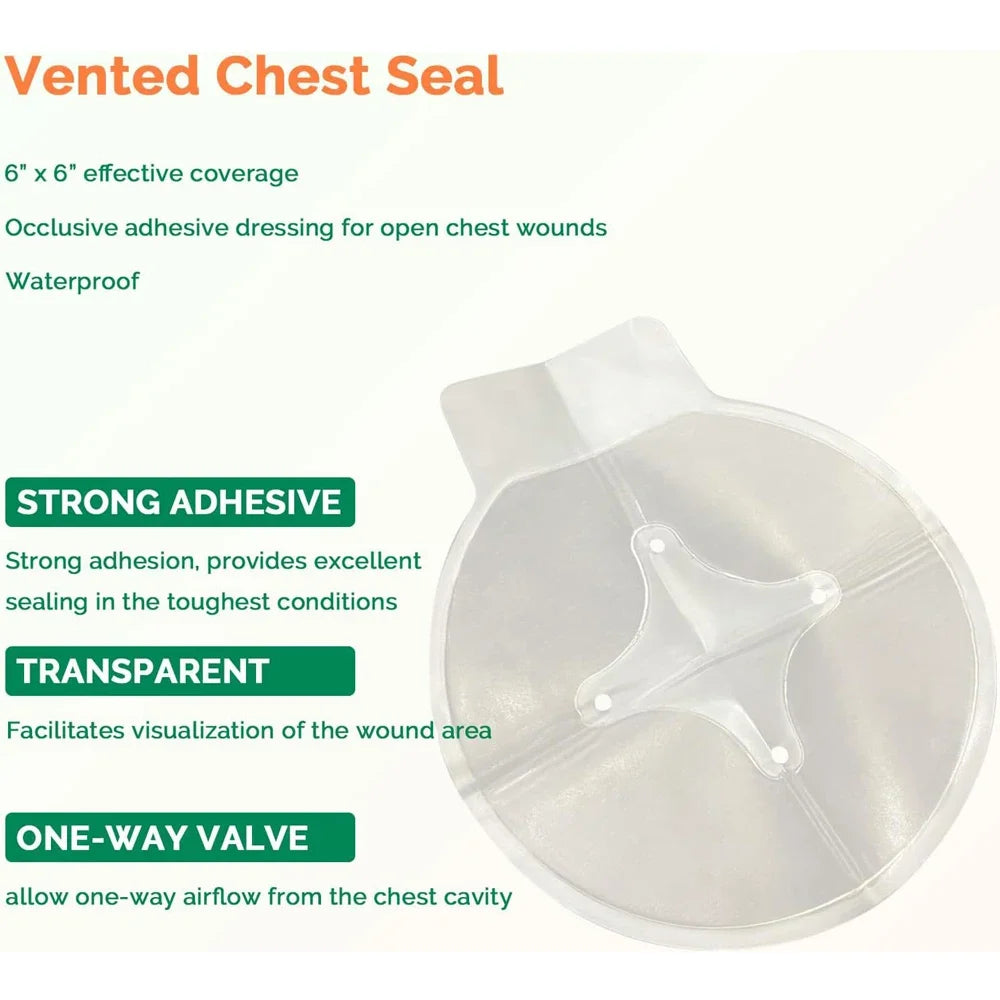 Vent Chest Seal Life-Saving Wound Care for Emergency or Tactical