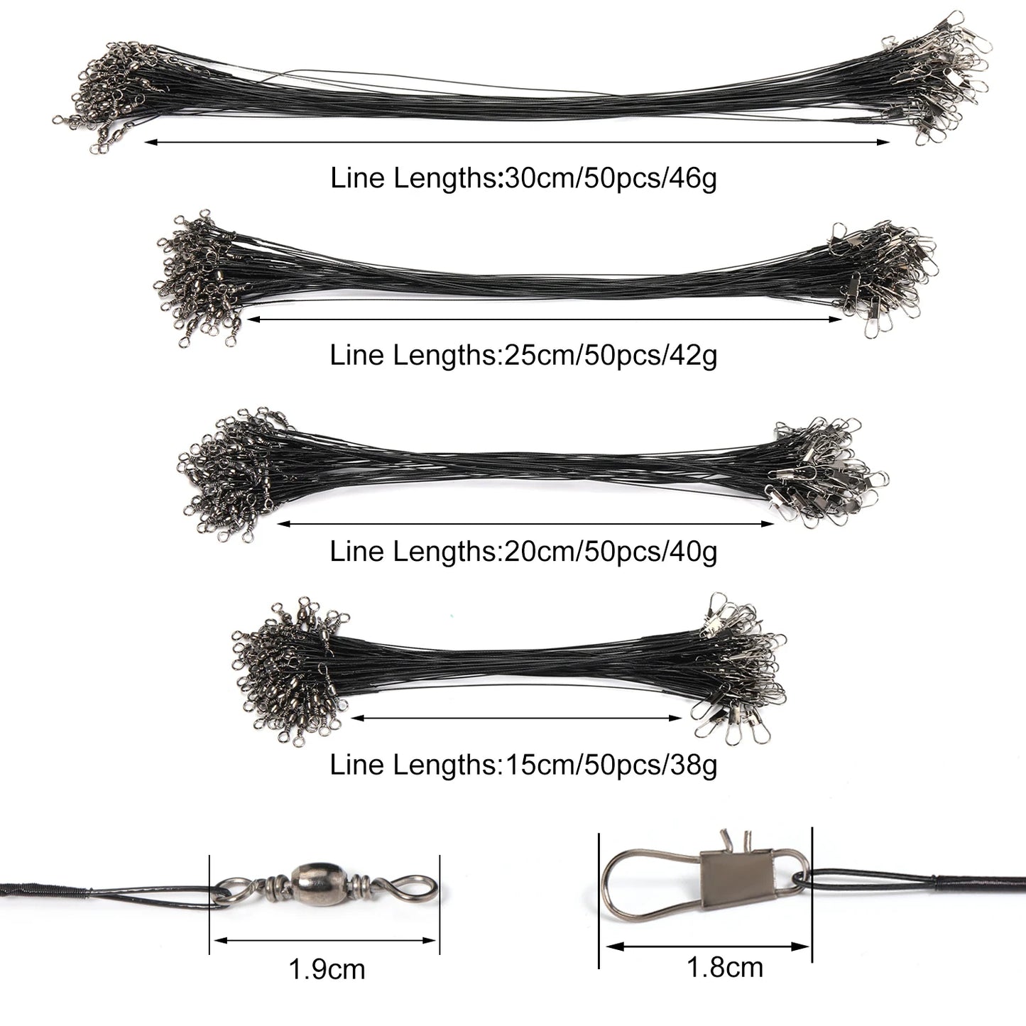 Sougayilang 20pcs Anti Bite Steel Fishing Line Steel Wire Leader with