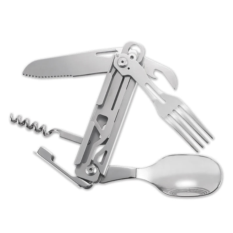 Multifunctional tableware Portable Stainless Steel Rope Knife Card