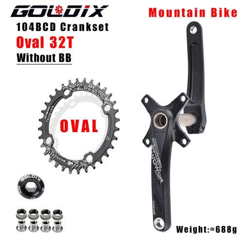 GOLDIX 104BCD Wide and narrow teeth bicycle crankset 170/175mm crank