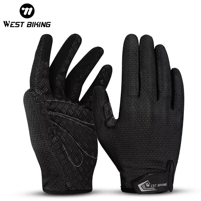 WEST BIKING Summer Cycling Gloves Full Finger MTB Bike Gloves Touch