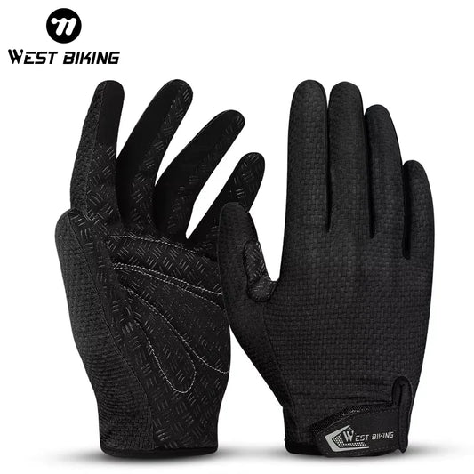 WEST BIKING Summer Cycling Gloves Full Finger MTB Bike Gloves Touch