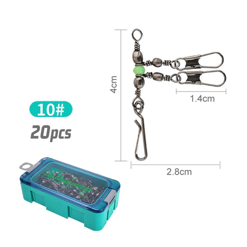 New 8# 10# Squid Jig Lure Swivels Fishing Bearing Rolling Swivel Solid