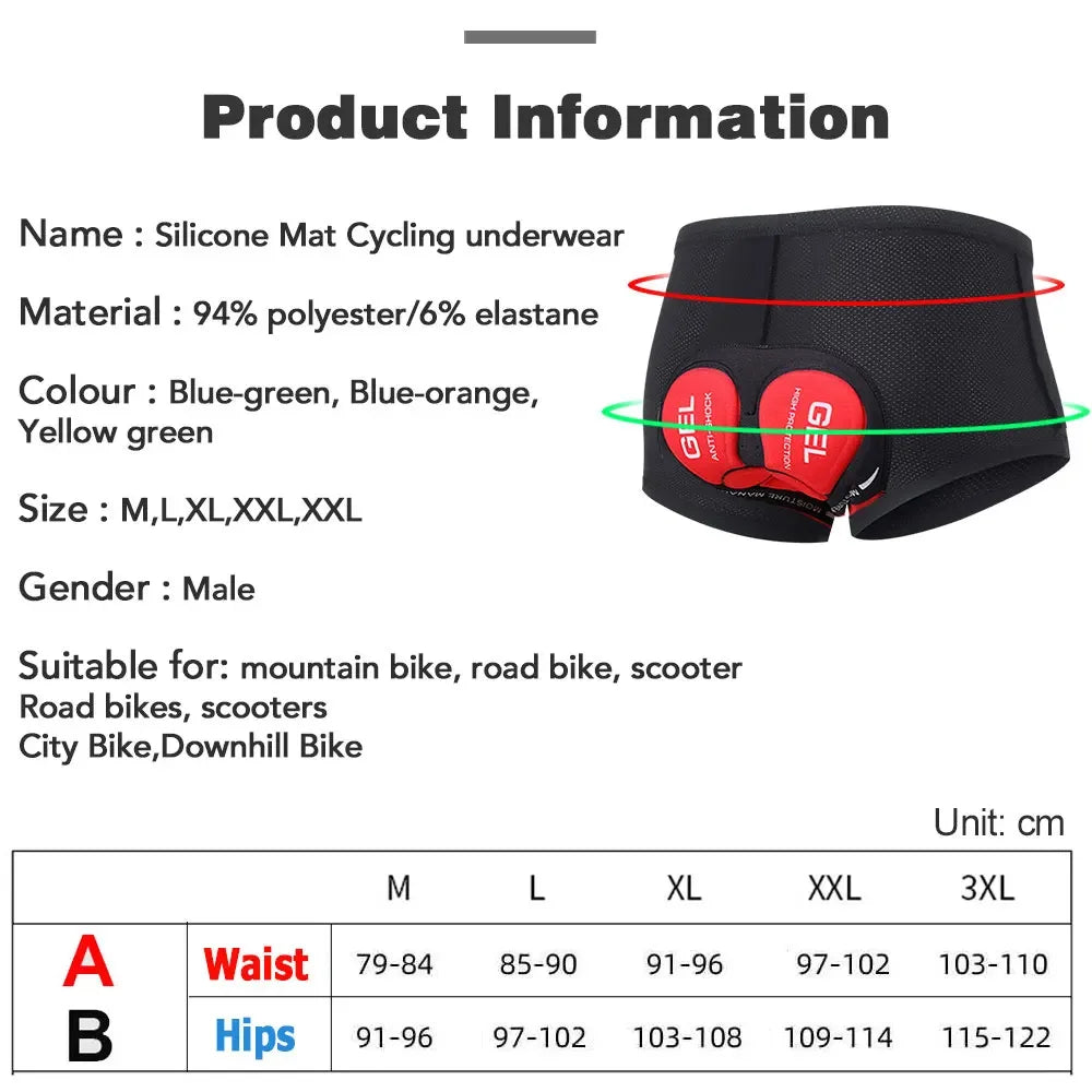 NEWBOLER Breathable Cycling Underwear Cycling Shorts  5D Gel Pad