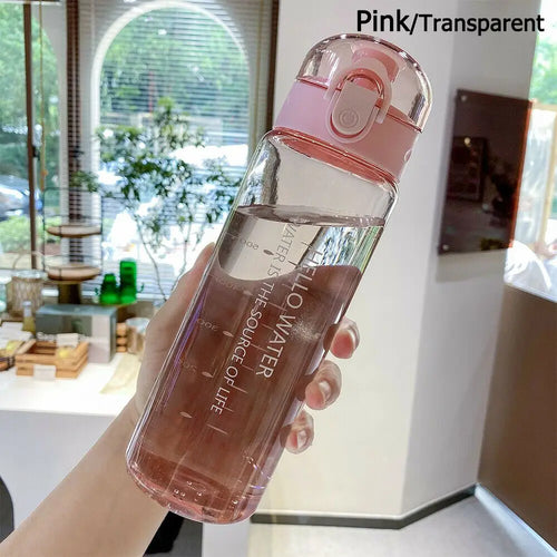Sports Transparent Water Bottle 780ml Portable Gym Travel Clear