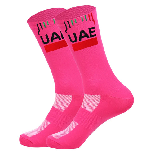 NEW 2026 Cycling Socks Men Women UAE Team Breathable Quick Dry Outdoor
