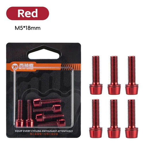 6pcs M5x18mm Bike Stem Screw Alloy Steel Hexagon Screw MTB Road