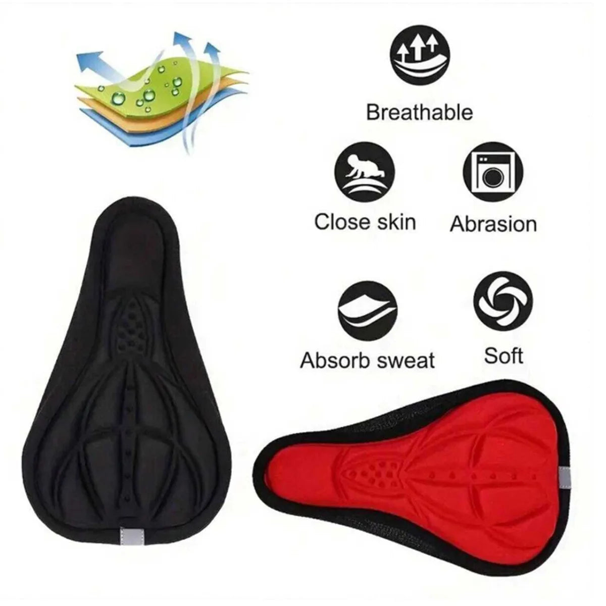 1pc Mtb Bicycle 3d Saddle Cover Comfortable Foam Seat Cushion