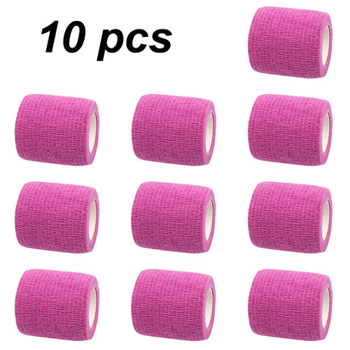 10 pcs Colorful Sports Self Adhesive Elastic Bandage Wrap Tape For