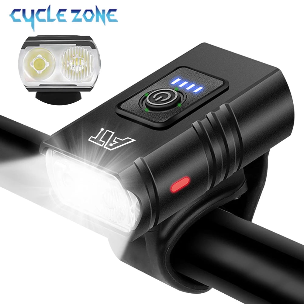 Bike Light T6 LED Bicycle Front Lamp Type-C Rechargeable MTB Headlight