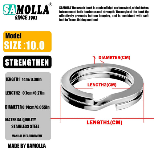 100pcs Fishing Split Rings Stainless Steel 3.5-12MM High Quality