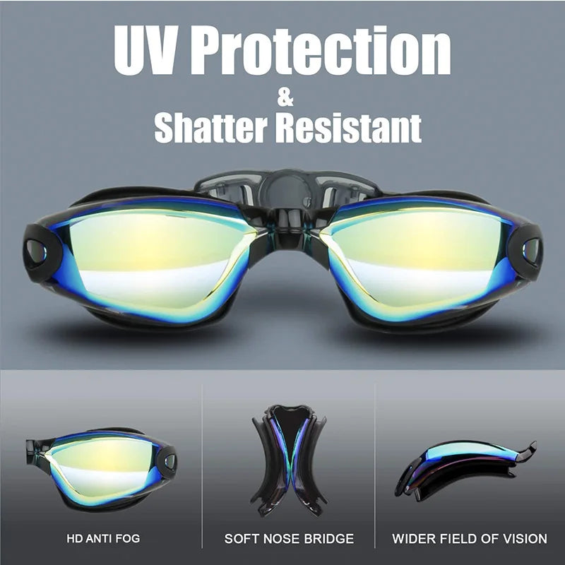 Swimming Goggles Adult Pool Glasses Anti Fog Men Women UV Protection