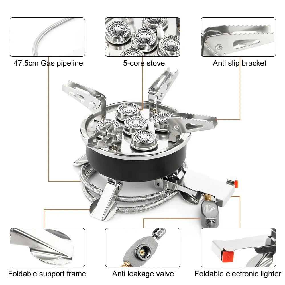 Widesea Camping Tourist Burner 8800W Gas Stove Cookware Portable