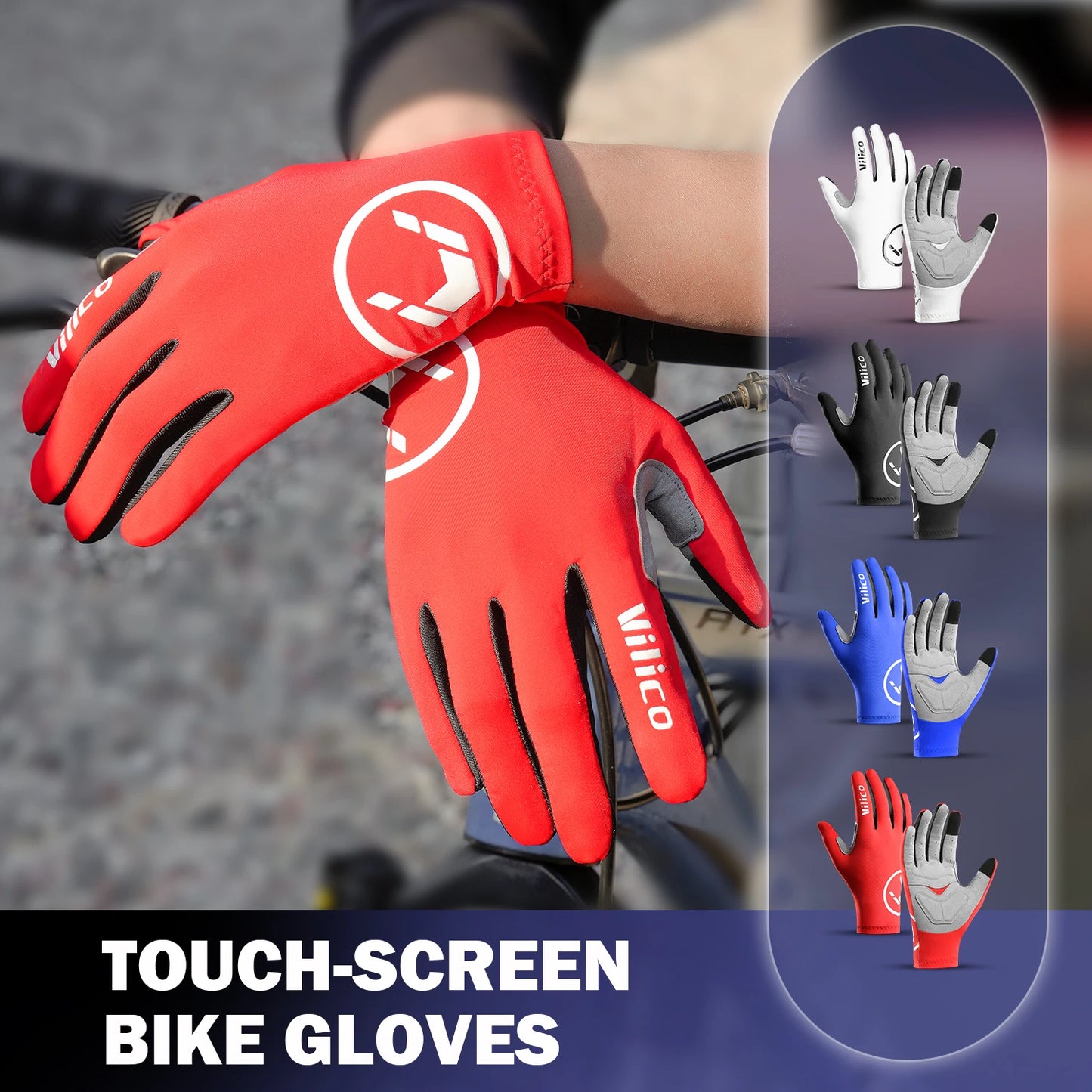 Touch Screen Long Full Fingers Half Fingers Gel Sports Cycling Gloves