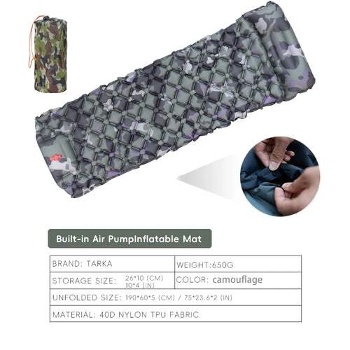 TARKA Inflatable Camping Mats Air Cushion With Pillow Outdoor Tourist