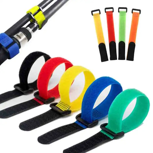 10pcs/set Reusable Fishing Rod Tie Holder Strap Suspenders Fastener