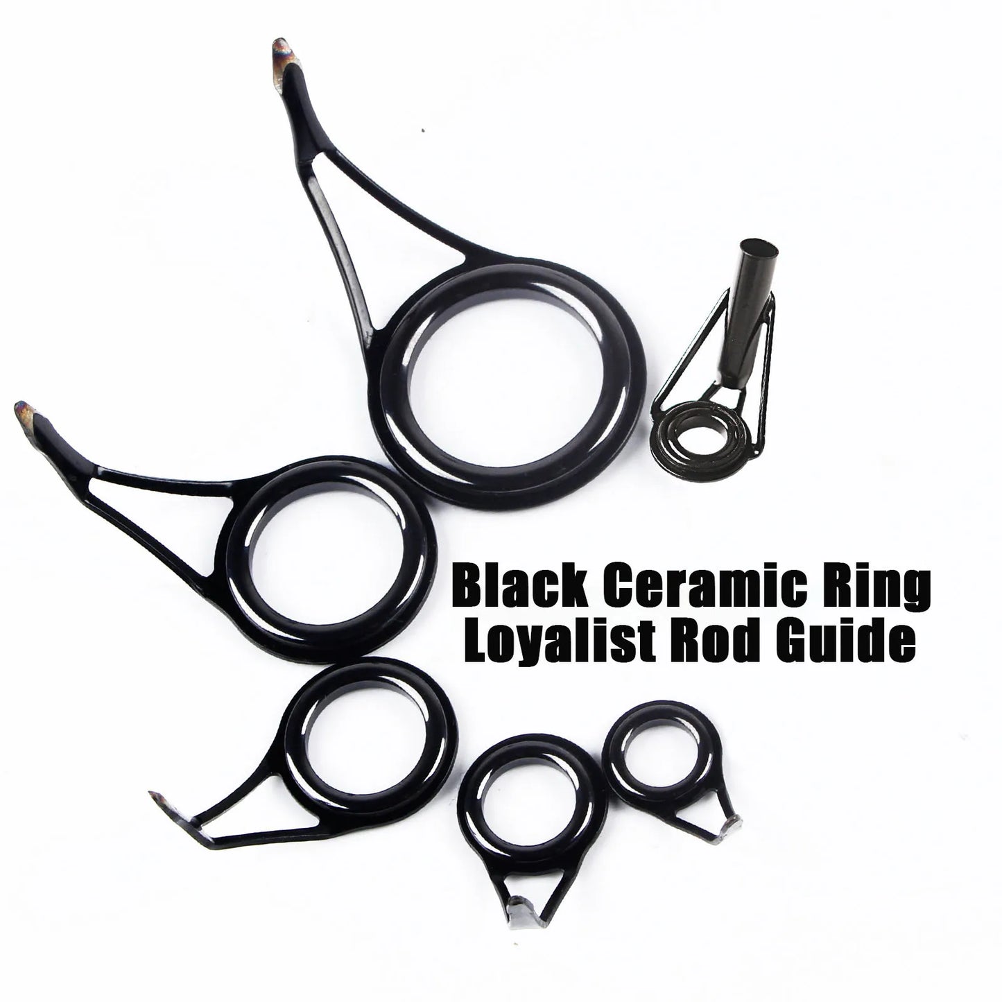 8Pcs Fishing Rod Guide Ceramic Rings High Carbon Steel Oval Top 6-30mm