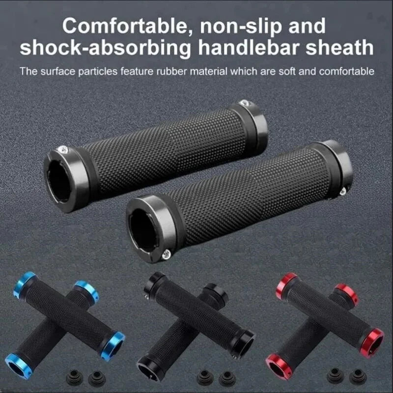 Bicycle Rubber Grips Alloy Lock Non-Slip Rubber Bicycle Handlebar
