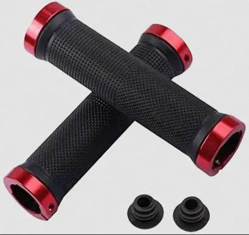 Bicycle Rubber Grips Alloy Lock Non-Slip Rubber Bicycle Handlebar
