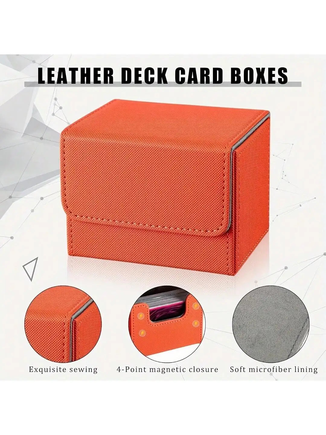 100+ Cards Deck Box Flip Side Inserted Type Leather Card Collection