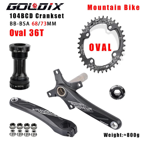 GOLDIX 104BCD Wide and narrow teeth bicycle crankset 170/175mm crank