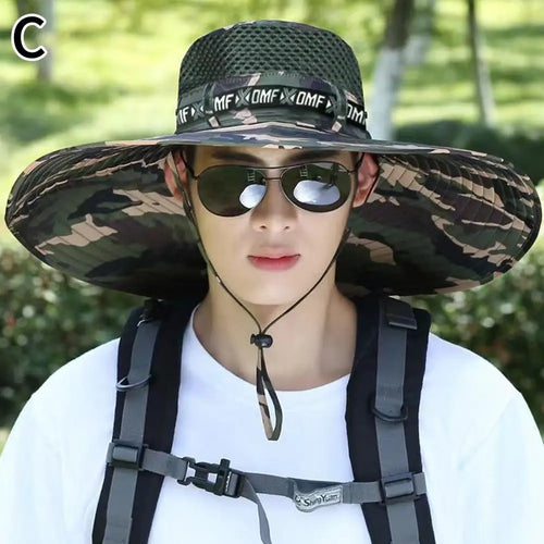 Summer Large Sun Hat Men Women Breathable Fishing Caps Sun UV