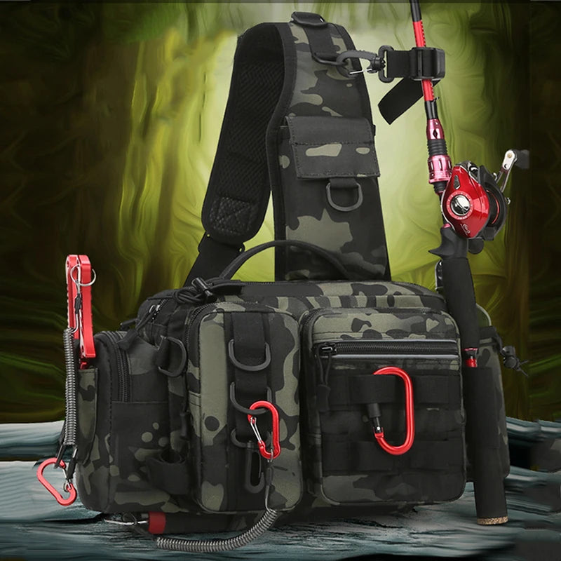 Men Fishing Tackle Bag Single Shoulder Crossbody Tactical Bags Waist