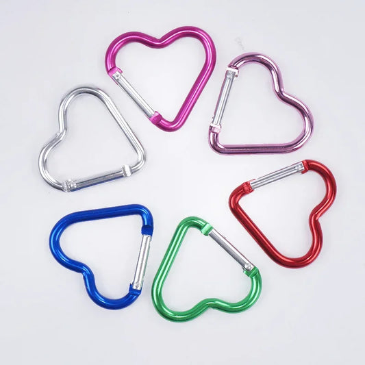 1-Piece Heart-shaped Aluminum Carabiner Key Chain Clip Outdoor Keyring