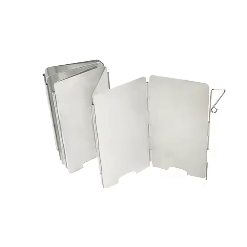 Outdoor Stove Wind Shield Camping Windscreen 9 Plates Foldable Gas