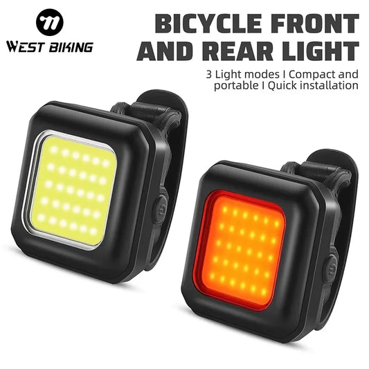 WEST BIKING Cycling Mini Front/Rear Lights 250mAh Rechargeable LED
