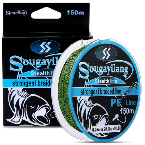 Sougayilang 150M 350M PE Braid Fishing Line 4 Strands Speckled