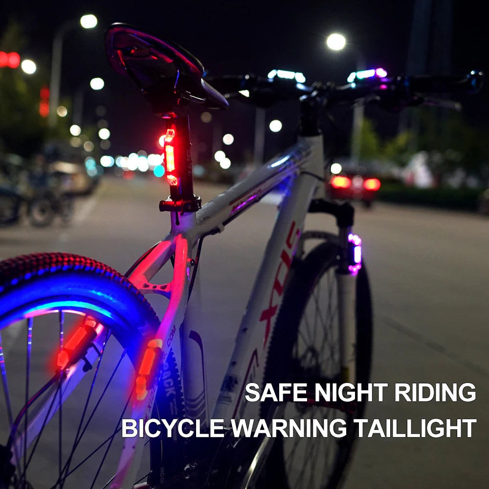 USB Rechargeable Bike Light Taillight Easy to Install 3 Modes Bicycle