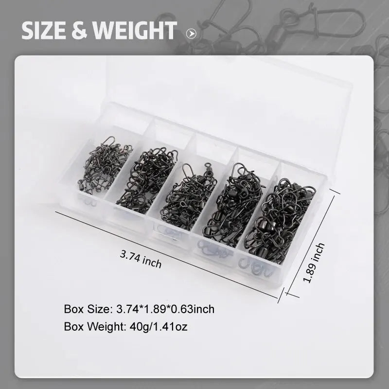 50pc/box Stainless Steel Fishing Connector Pin 4# 6# 8#10#12# Bearing