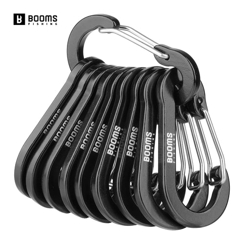 Booms Fishing CC1-10pcs Multi-Use Small Clips Keychain Caribeaner Clip