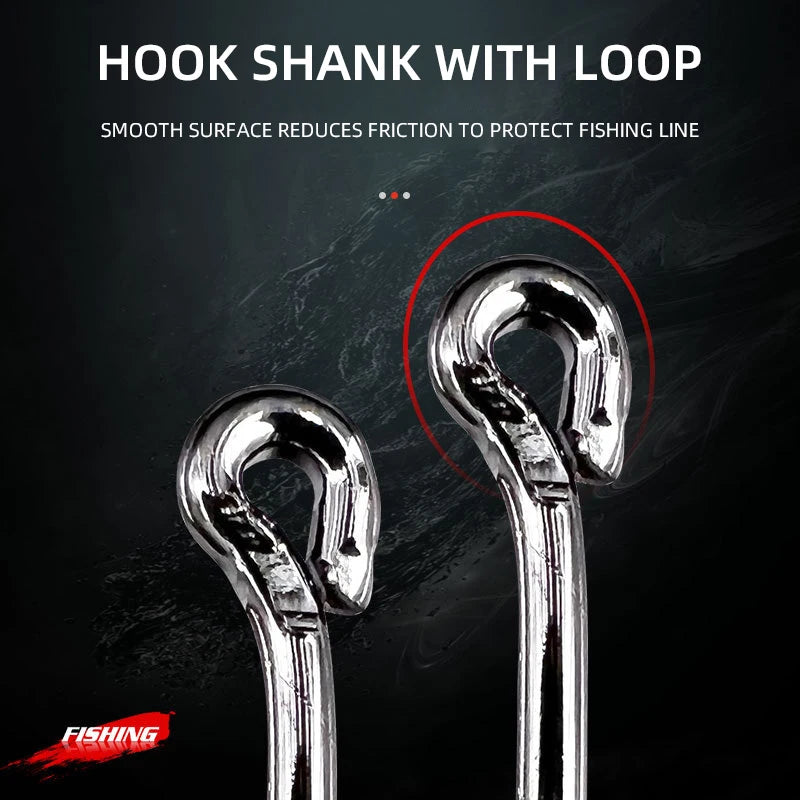 400Pcs Boxed High Carbon Steel Fishing Hooks Wide Gap Offset Fishing