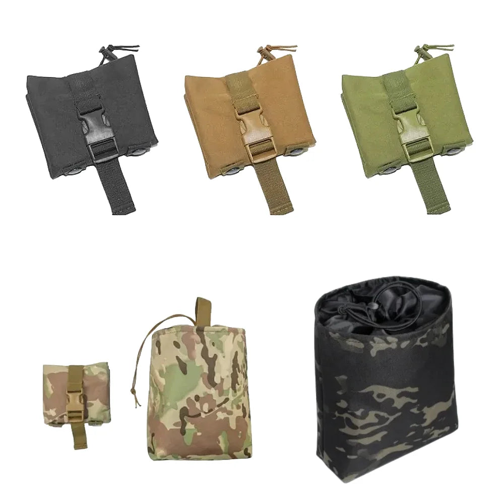 Folding Molle Magazine Dump Drop Pouch Military Airsoft Ammo EDC Tool