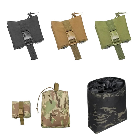 Folding Molle Magazine Dump Drop Pouch Military Airsoft Ammo EDC Tool