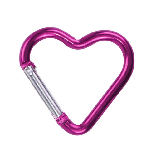 1-Piece Heart-shaped Aluminum Carabiner Key Chain Clip Outdoor Keyring