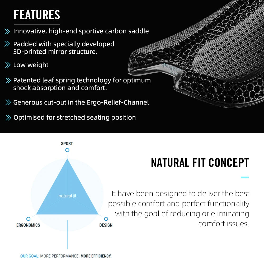 RYET Carbon 3D Printed Saddle Ultralight 175g 7*9 Bike Seating For Men