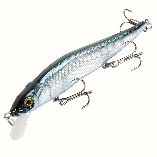 1pc 4.53inch/0.49oz Plastic Simulation Lure, Minnow Hard Bait With 3