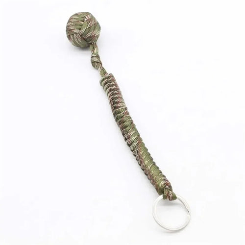 1pc Monkey Fist Steel Ball Self Defense Lanyard Survival Key Chain