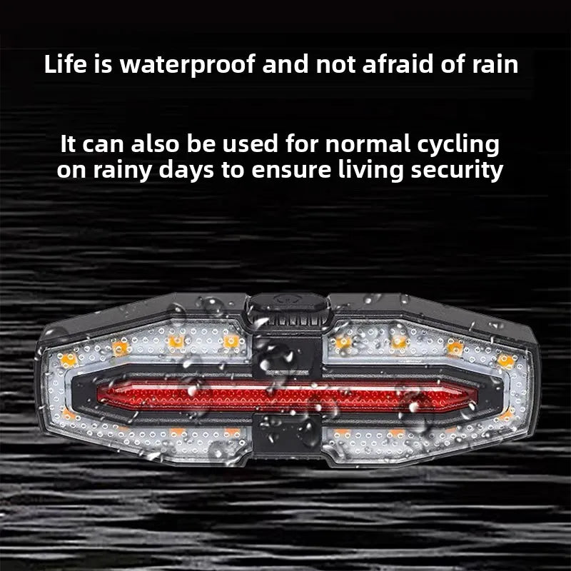 Wireless bicycle steering remote control warning tail light with horn,