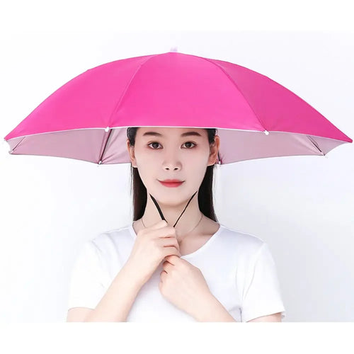 1PC Umbrella Hat Windproof Fishing Head Wearing Sunshade Rain Gear