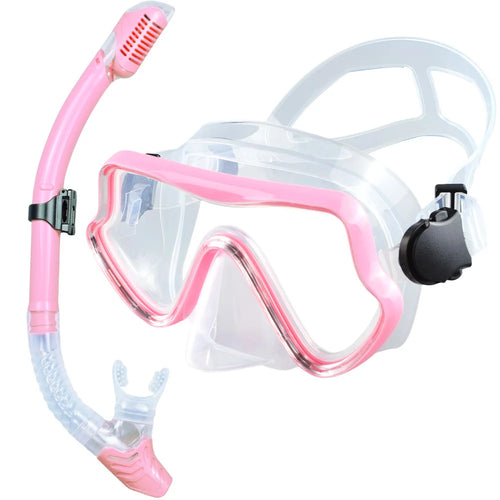 Scuba Diving Mask Snorkel Set For Adults Tempered Glass Professional