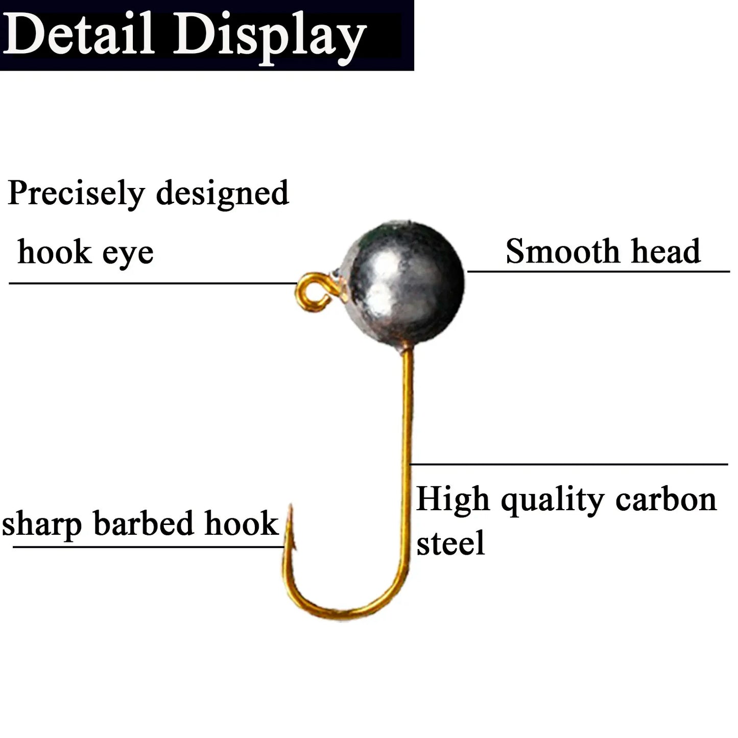 10pcs/lot Micro Jig Head Fishing Hook 1g-5g Ice Fishing Hook Mini