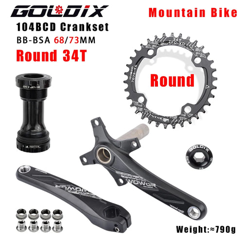 GOLDIX 104BCD Wide and narrow teeth bicycle crankset 170/175mm crank